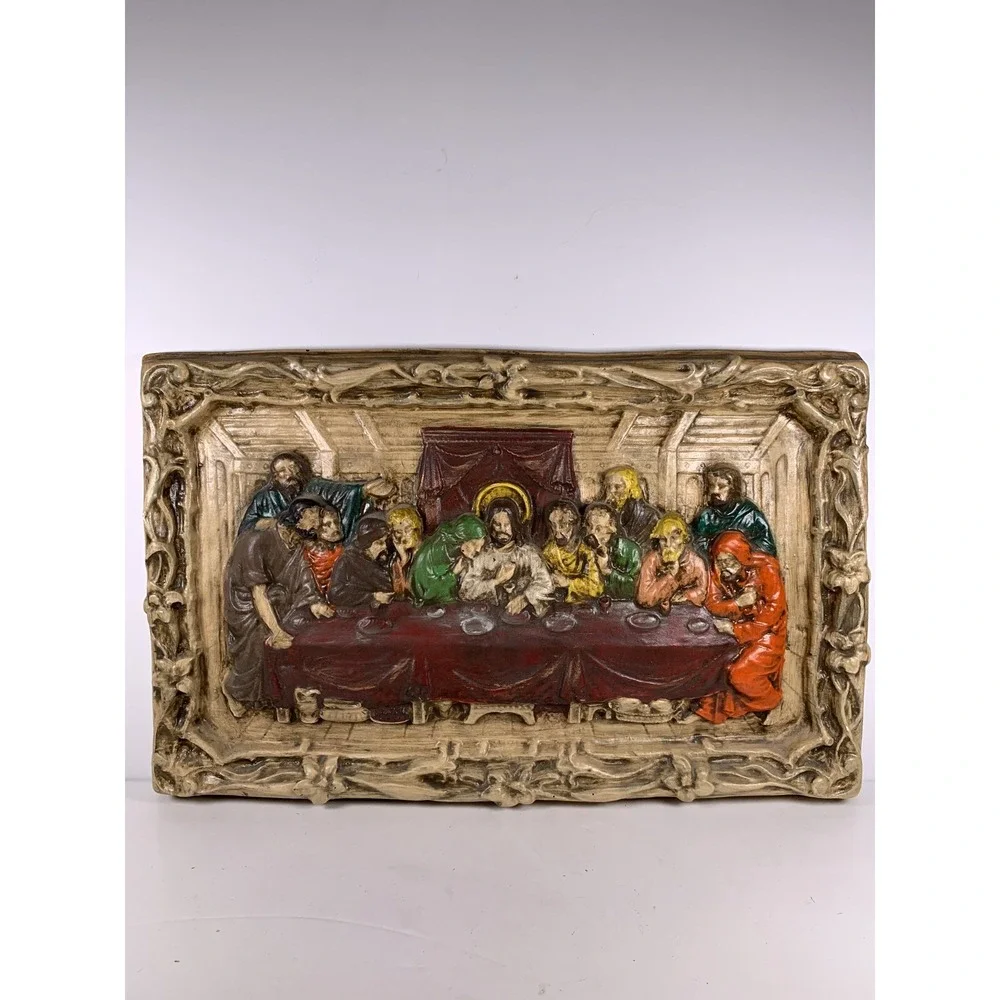 Ceramic LAST SUPPER Picture‎ Wall Decor Religious 14x9 Unbranded Christianity